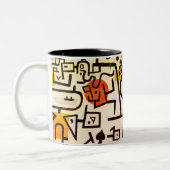 かわいい抽象芸術アートプリントおもしろいマグカップ ツートーンマグカップ (左)