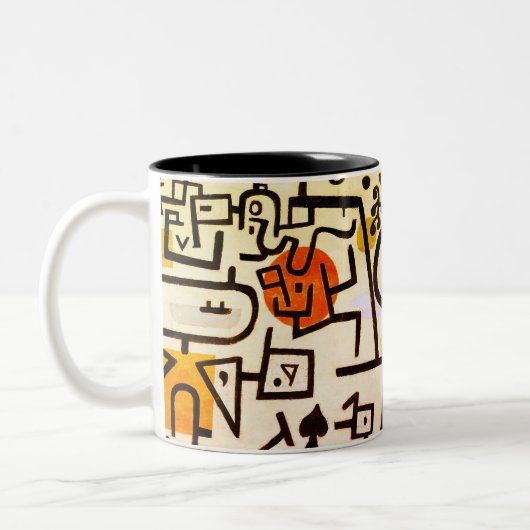 かわいい抽象芸術アートプリントおもしろいマグカップ ツートーンマグカップ (左)