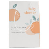 かわいい抽象芸術オレンジのフルーティはっきりしたベビーシャワー ミディアムペーパーバッグ (正面)