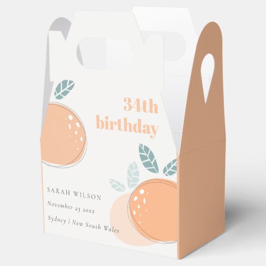 かわいい抽象芸術オレンジフルーティはっきりした任意の年齢誕生日 フェイバーボックス (オープン)