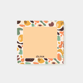 かわいい抽象芸術カラフルパターンのモノグラム名 ポストイット