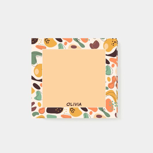 かわいい抽象芸術カラフルパターンのモノグラム名 ポストイット