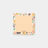 かわいい抽象芸術カラフルパターンのモノグラム名 ポストイット (正面)