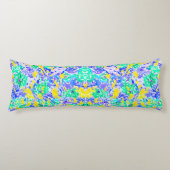 かわいい抽象芸術カラフル春の花 ボディピロー (正面)