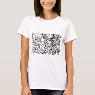 かわいい抽象芸術スケッチ- Tシャツ