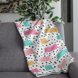 かわいい抽象芸術ドードルパターン シェルパブランケット