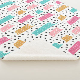 かわいい抽象芸術ドードルパターン シェルパブランケット