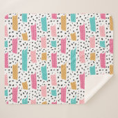 かわいい抽象芸術ドードルパターン シェルパブランケット (正面(横))