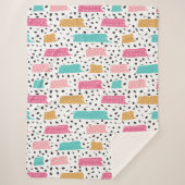 かわいい抽象芸術ドードルパターン シェルパブランケット (正面)