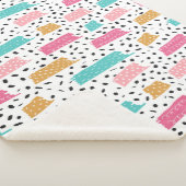 かわいい抽象芸術ドードルパターン シェルパブランケット (3/4)