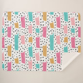 かわいい抽象芸術ドードルパターン シェルパブランケット (正面(横))