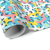 かわいい抽象芸術ネオンジャガーチータヒョウ印刷 ラッピングペーパー (ロールコーナー)
