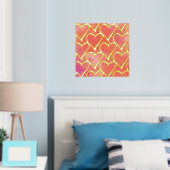 かわいい抽象芸術ハートピンク 箔ポスター (インサイチュ (寝室))