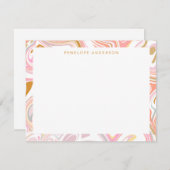 かわいい抽象芸術パステルピンクマーブルアートパーソナライズされた ノートカード (正面/裏面)