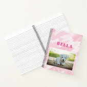 かわいい抽象芸術ピンク犬の写真と名前 ノートブック (内部)