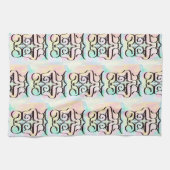 かわいい抽象芸術ピンク色のパターン キッチンタオル (横)