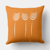 かわいい抽象芸術フローラブライトオレンジ枕 クッション (裏面)