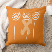 かわいい抽象芸術フローラブライトオレンジ枕 クッション (ブランケット)