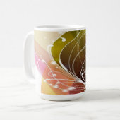 かわいい抽象芸術フローラマグカップ コーヒーマグカップ (正面左)
