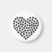 かわいい抽象芸術ブラックポープリントプリントハートバレンタイン マグネット (正面)