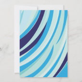 かわいい抽象芸術ブルーストライプビーチ結婚式 招待状 (裏面)