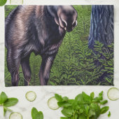 かわいい抽象芸術リトルムース キッチンタオル (折り畳み)