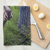 かわいい抽象芸術リトルムース キッチンタオル (四つ折り)