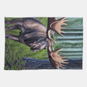 かわいい抽象芸術リトルムース キッチンタオル (横)