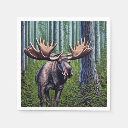 かわいい抽象芸術リトルムース スタンダードカクテルナプキン (正面)