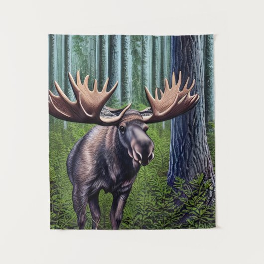 かわいい抽象芸術リトルムース タペストリー (正面)