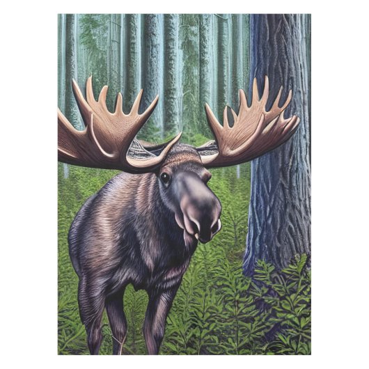 かわいい抽象芸術リトルムース テーブルクロス (正面)