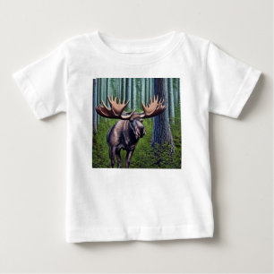 かわいい抽象芸術リトルムース ベビーTシャツ