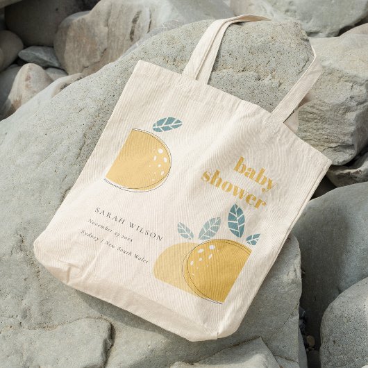 かわいい抽象芸術レモンのフルーティはっきりしたベビーシャワー トートバッグ