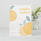 かわいい抽象芸術レモンのフルーティはっきりしたーカップルのシャワー 招待状 (スタンド正面)