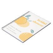 かわいい抽象芸術レモンフルーティはっきりしたブライダルシャワー ノートブック (左側)