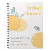 かわいい抽象芸術レモンフルーティはっきりしたブライダルシャワー ノートブック (正面)