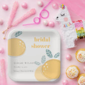 かわいい抽象芸術レモンフルーティはっきりしたブライダルシャワー ペーパープレート (パーティー)