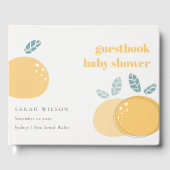 かわいい抽象芸術レモン柑橘類フルーティーはっきりしたベビーシャワー ゲストブック (正面)