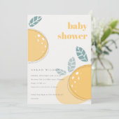 かわいい抽象芸術レモン柑橘類フルーティーはっきりしたベビーシャワー 招待状 (スタンド正面)