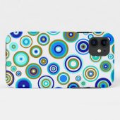 かわいい抽象芸術円のパターン |ブルーライムアクア Case-Mate iPhoneケース (裏面(横))