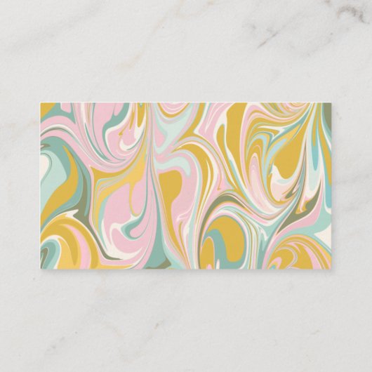 かわいい抽象芸術大理石の渦巻き自然ピンクと金ゴールド 名刺 (裏面)