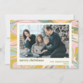 かわいい抽象芸術大理石スワールピンク金ゴールド写真 シーズンカード