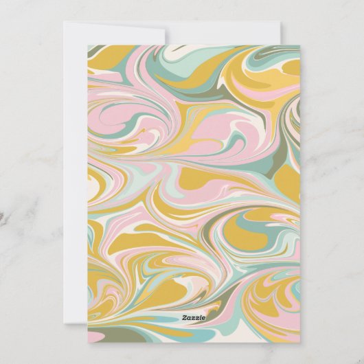 かわいい抽象芸術大理石スワールピンク金ゴールド写真 シーズンカード (裏面)