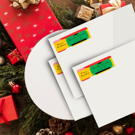 かわいい抽象芸術幾何学模様メリークリスマス ラベル