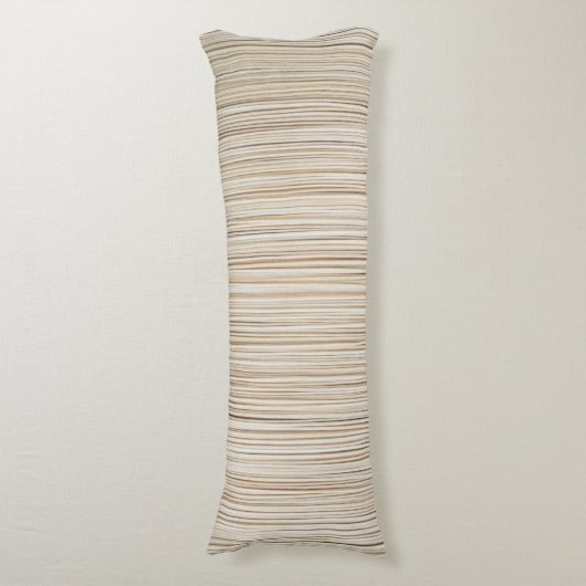 かわいい抽象芸術茶色の線のデザイン ボディピロー (正面縦)