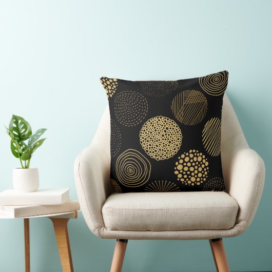 かわいい抽象芸術黄色の円のパターン クッション (椅子)