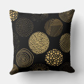 かわいい抽象芸術黄色の円のパターン クッション (裏面)