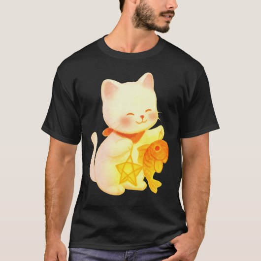 かわいい招き猫フィッシュスター飾り Tシャツ (正面)
