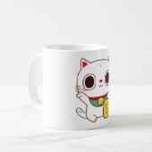 かわいい招き猫フォーチュンマネコ コーヒーマグカップ (正面左)