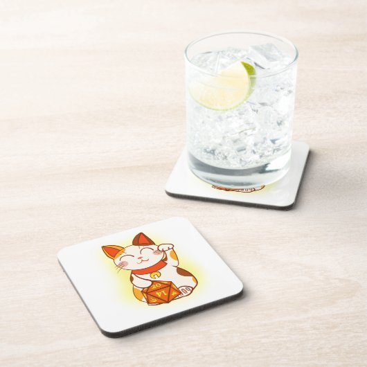 かわいい招き猫フォーチュン子猫ゲーマー コースター (右側)